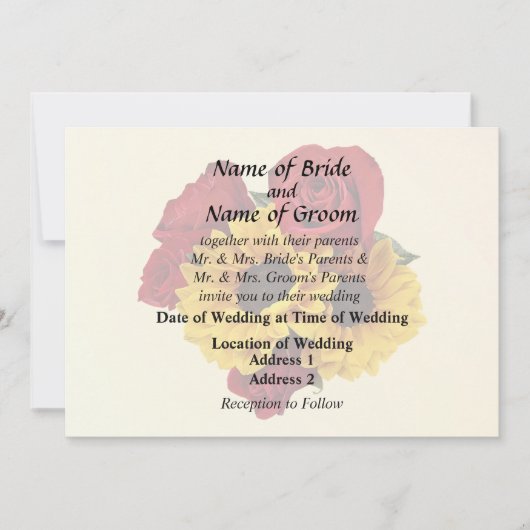 Sunflowers and Roses Bouquet Einladung (Vorderseite)