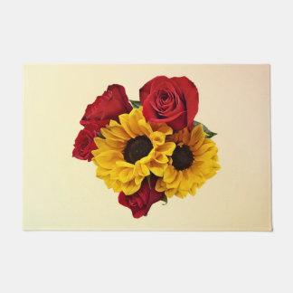 Sunflowers and Roses Bouquet Fußmatte