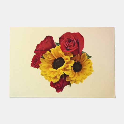 Sunflowers and Roses Bouquet Fußmatte (Vorderseite)