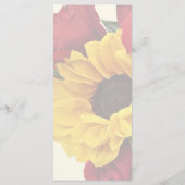 Sunflowers and Roses Bouquet Menükarte (Rückseite)