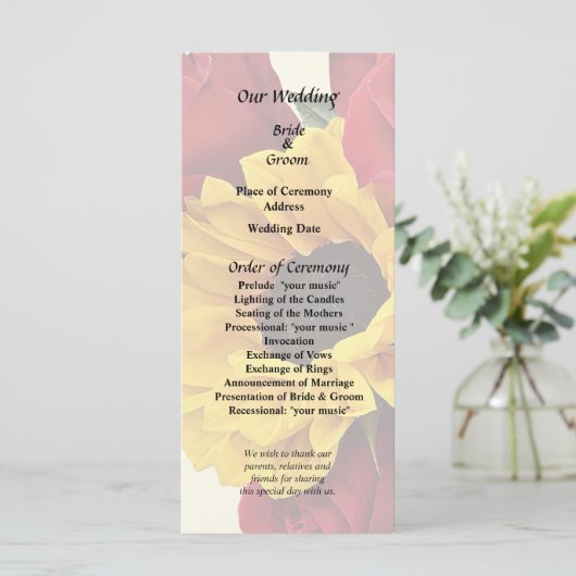 Sunflowers and Roses Bouquet Programm (Stehend Vorderseite)