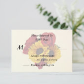 Sunflowers and Roses Bouquet RSVP Karte (Stehend Vorderseite)