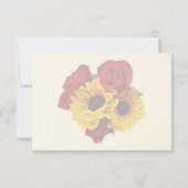 Sunflowers and Roses Bouquet RSVP Karte (Rückseite)