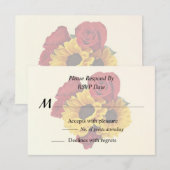 Sunflowers and Roses Bouquet RSVP Karte (Vorne/Hinten)
