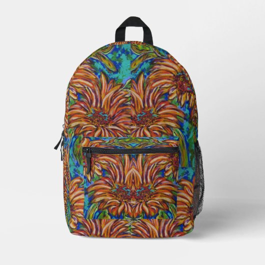 Sunflowers Back Pack Bedruckter Rucksack (Vorderseite)