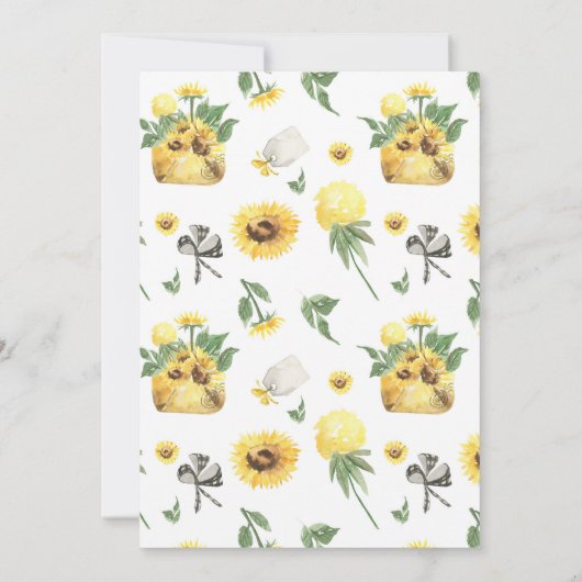 Sunflowers Backyard Casual Wedding Bar-B-Que Wird Einladung (Rückseite)