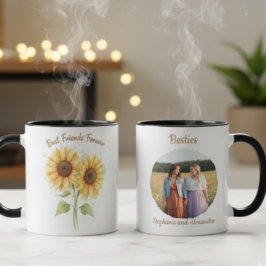 Sunflowers Best Friends Forever Photo Keepsake Tasse