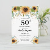 Sunflowers Birthday Invitation Einladung (Stehend Vorderseite)