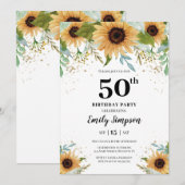 Sunflowers Birthday Invitation Einladung (Vorne/Hinten)