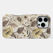 Sunflowers Boho Art Nouveau iPhone Hülle (Rückseite (Horizontal))