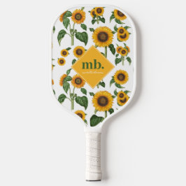 Sunflowers Botanical Foliage Greenery Pickleball Schläger