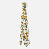 Sunflowers Botanical Greenery Krawatte (Rückseite)