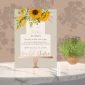 Sunflowers Bouquet Floral Cake Bridal Shower Folieneinladung
