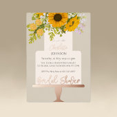 Sunflowers Bouquet Floral Cake Bridal Shower  Folieneinladung