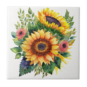 Sunflowers Bouquet - Französische Wohngestaltung Fliese