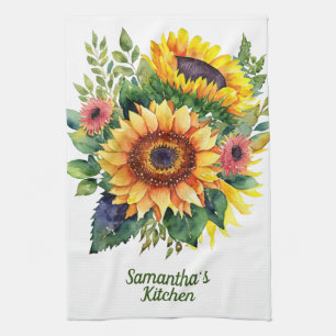 Sunflowers Bouquet - Französisches Land Personalis Geschirrtuch
