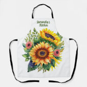 Sunflowers Bouquet - Französisches Land Personalis Schürze (Vorderseite)