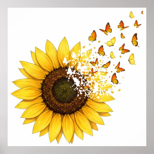 Sunflowers Butterflies Poster (Vorne)