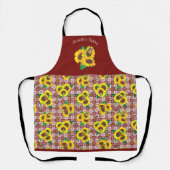 Sunflowers Butterflies Red Gingham Schürze (Vorderseite)