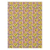 Sunflowers Butterflies Red Gingham Tischdecke (Vorderseite)
