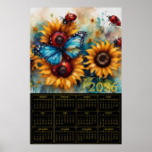 Sunflowers, Butterfly, and Ladybugs  Poster (Vorne)