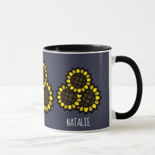 Sunflowers Custom Name Tasse