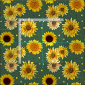 Sunflowers Dots Green Repeating Pattern Fabric Stoff (Kachel)