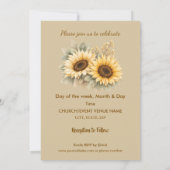 Sunflowers Earthy Boho Wedding Invitation Einladung (Rückseite)