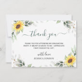 Sunflowers Eucalyptus Rustic FOTO Dankeskarte (Rückseite)