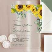 Sunflowers Eucalyptus Wedding Acryleinladungen