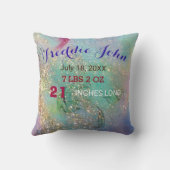 SUNFLOWERS FAIRS PINK BLUE FLORAL Junge Status Kissen (Rückseite)