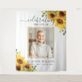 Sunflowers Floral Celebration of Life Photo Wandteppich (Vorderseite)