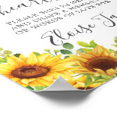 Sunflowers Floral Memorial Funeral Memory Table Poster (Ecke)
