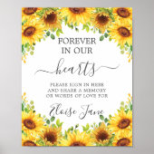 Sunflowers Floral Memorial Funeral Memory Table Poster (Vorne)