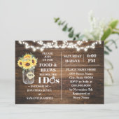 Sunflowers Food & Brews Before I do Couples Shower Einladung (Stehend Vorderseite)