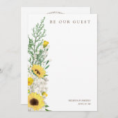 Sunflowers Garland Bouquet Be our Guest Quote Einladung (Vorne/Hinten)