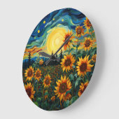 Sunflowers Große Wanduhr (Winkel)