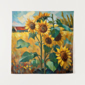 Sunflowers in Field Wandteppich (Vorderseite)