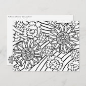 Sunflowers in Summer color your card Postkarte (Vorne/Hinten)