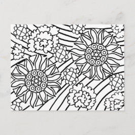 Sunflowers in Summer color your card Postkarte