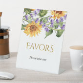 Sunflowers & Lavender Favor Table Top Sign Sockelschild (In SItu)