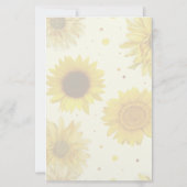 Sunflowers Lined Monogram Writing Paper Briefpapier (Rückseite)