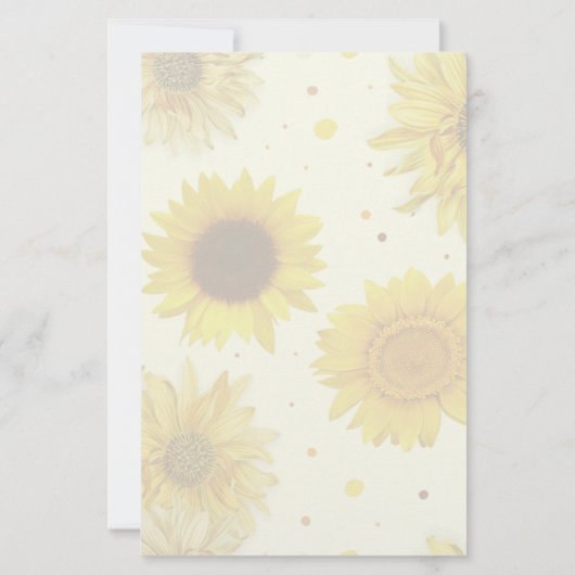 Sunflowers Lined Monogram Writing Paper Briefpapier (Rückseite)