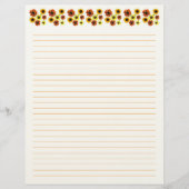 Sunflowers Lined Stationery Paper Briefbogen (Vorderseite)