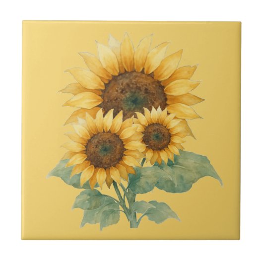 Sunflowers lover gift Ceramic Tile Fliese (Vorderseite)