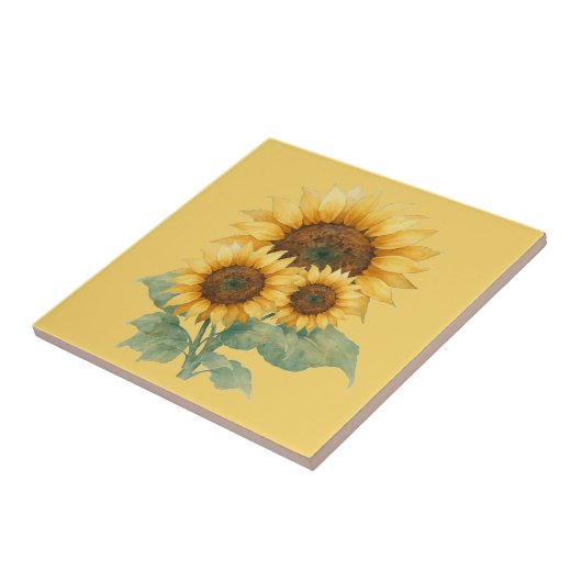 Sunflowers lover gift Ceramic Tile Fliese (Seite)