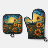 Sunflowers Ofenhandschuh & Topflappen-Set (Vorderseite)