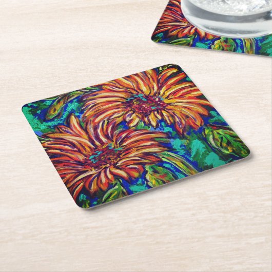 Sunflowers Paper Coaster Rechteckiger Pappuntersetzer (angewinkelt)