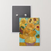 Sunflowers, Post Impressionist Still Life Painting Button (Vorderseite/Rückseite)