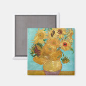 Sunflowers, Post Impressionist Still Life Painting Magnet (Vorderseite/Rückseite)
